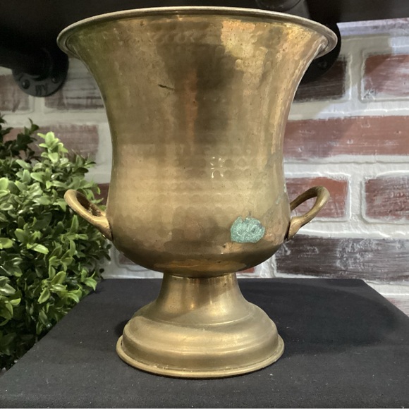 🟡 Vintage Solid Brass Caldron With Handles - Patina - Collectible - Heavy - Nice - Picture 2 of 12